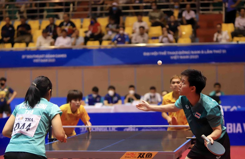 SEA Games 31: Singapore, Thailand qualify for semi-finals of table tennis’ mixed doubles hinh anh 1